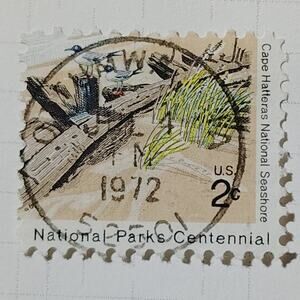 1972 US 2c National Parks Centennial Cape Hatteras Stamp #1450 Used Cancelled